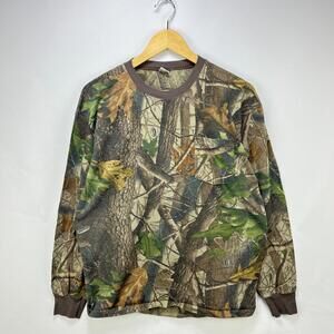 Vintage 90s Real Tree Camo Long Sleeve Shirt USA Large